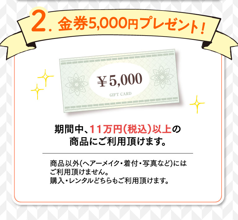 金券5000円プレゼント